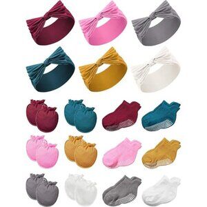 Baby Headband Socks Mittens Set Newborn 0-6 Months Soft Elastic Infant Essential